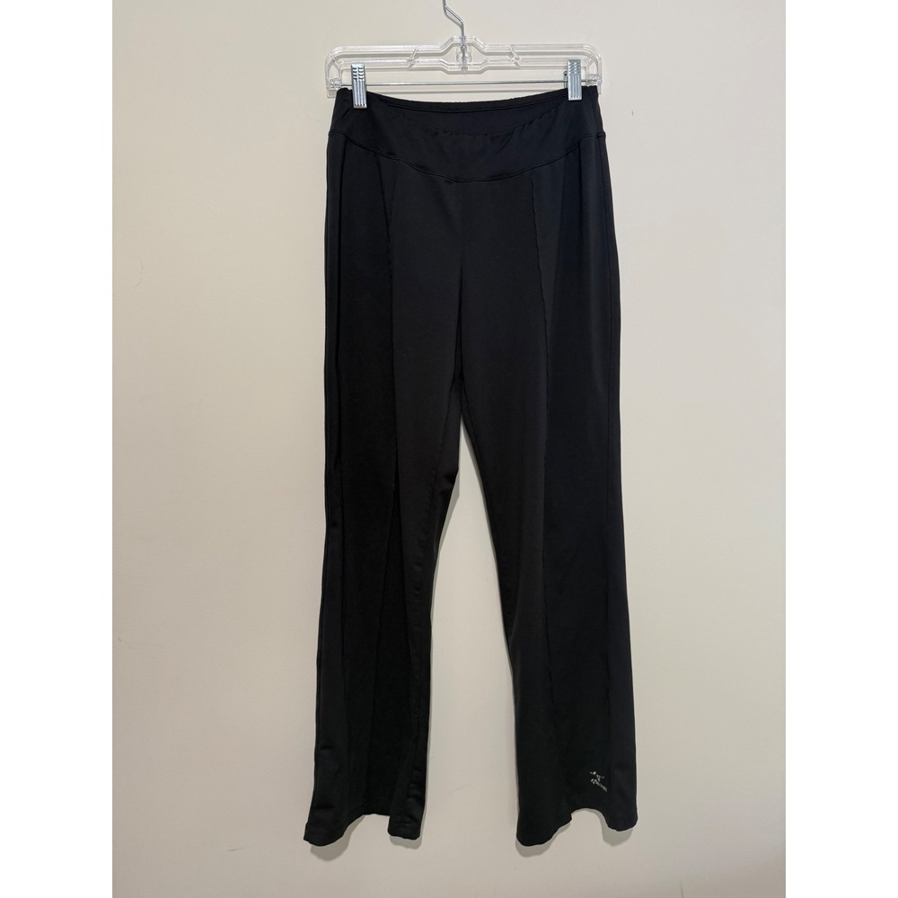 Mizuno Women Black Athletic Training Pants Wide Waistband Seam Detail Medium